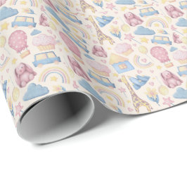 Papel De Presente Chá de fraldas de Boho Cute