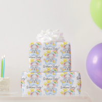 Chá de fraldas de elefante bebê pastel bem-vindo