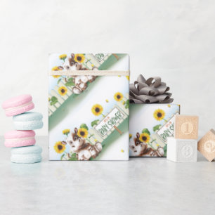 Papel De Presente Chá de fraldas de Girassol de Vaca