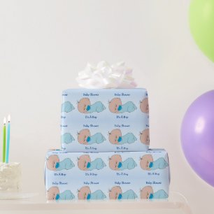 Papel De Presente Chá de fraldas de Menino Personalizado