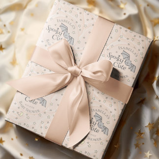 Papel De Presente Chá de fraldas de outubro bonito, de cor laranja-b