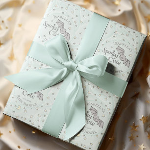 Papel De Presente Chá de fraldas de outubro Bonito de Spooky Mint