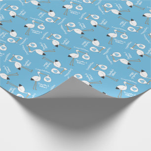 Papel De Presente Chá de fraldas de Stork Blue Boy