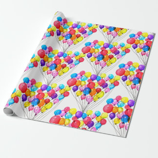 Papel De Presente Chá de fraldas GIRL | Rainbow BALLOON | Aquarela
