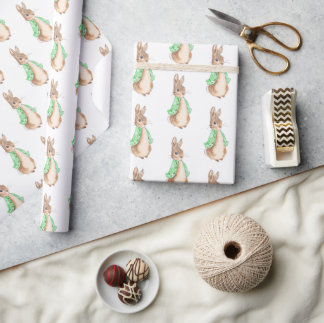 Papel De Presente Chá de fraldas Green Peter Rabbit