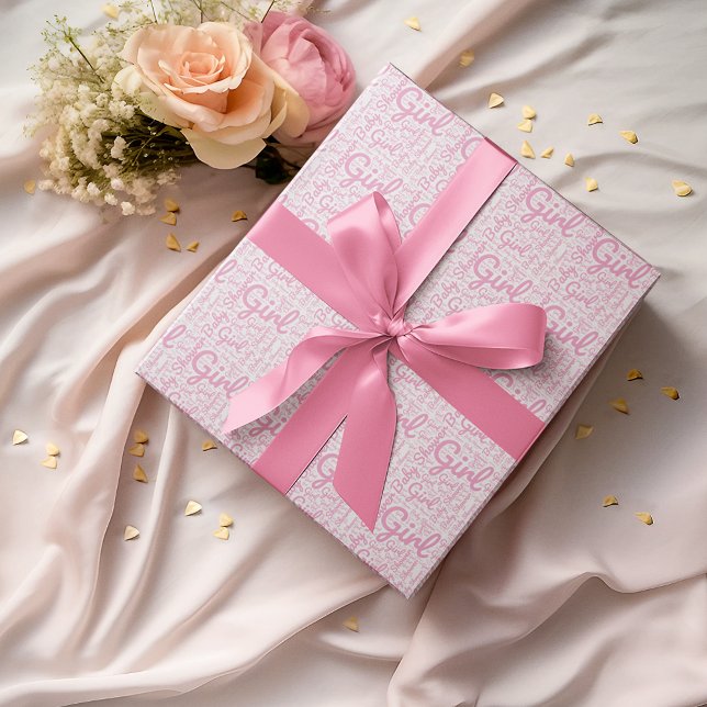 Papel De Presente Chá de fraldas Moderno de Típica de Script de Típi (Criador carregado)