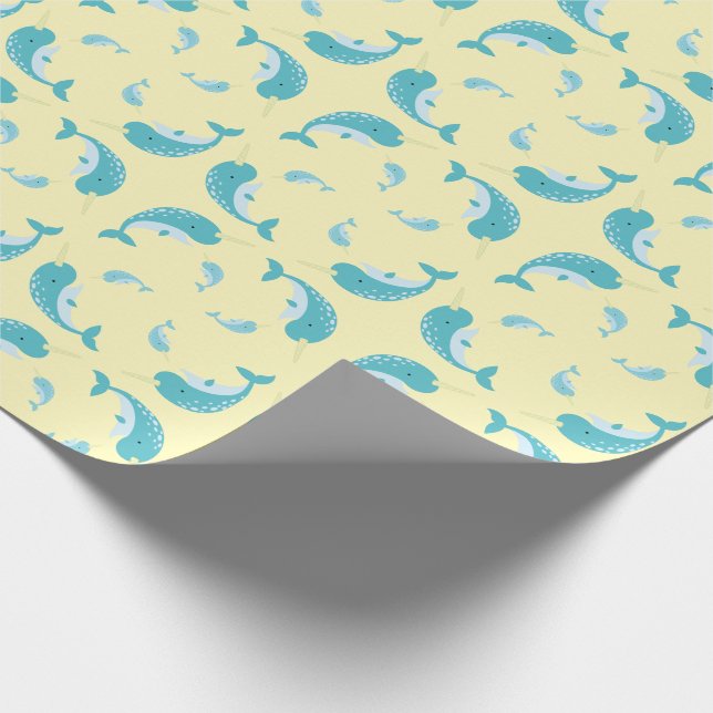 Papel De Presente Chá de fraldas Narwhal (Ponta)