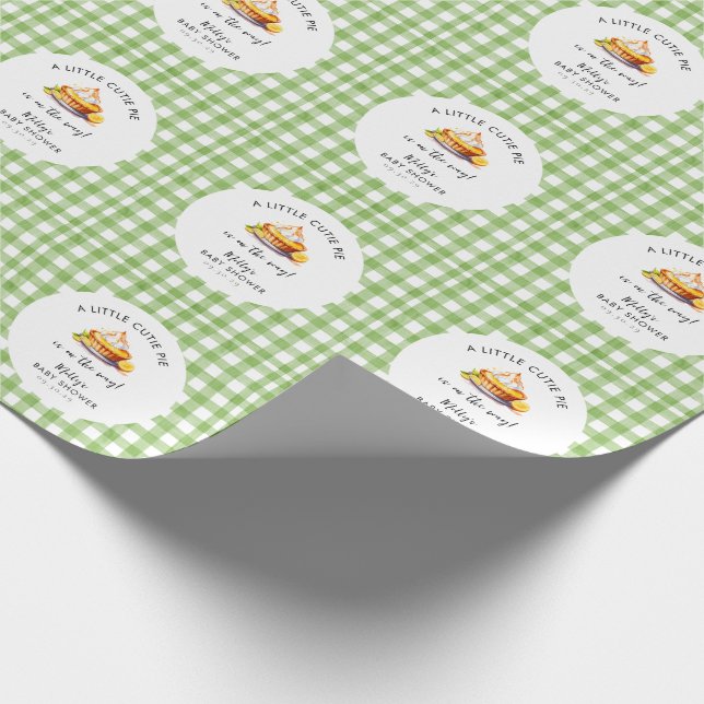 Papel De Presente Chá de fraldas Pequeno Pie Gingham (Ponta)