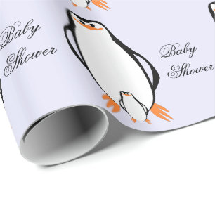 Papel De Presente Chá de fraldas Personalizado Design de Pinguim