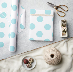 Papel De Presente Chá de fraldas Polkadot Azul