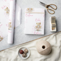 Chá de fraldas Rosa Ballerina Teddy Bear