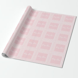 Papel De Presente Chá de fraldas Rosa Houndstooth Baby Diva