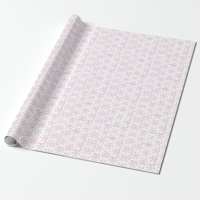 Papel De Presente Chá de fraldas Rosa Linda Menina FlorPadrão (Desenrolado)