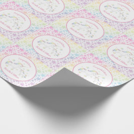 Papel De Presente Chá de fraldas Unicorn Rainbow Pastel
