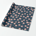 Papel De Presente Chá de Noiva Boho Navy e Floral Rosa<br><div class="desc">Papel de embrulho Chá de Noiva Elegante Boho Rosa e Navy com padrão floral</div>