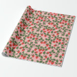 Papel De Presente Chá de Noiva Boho Vintage de Verão Morango Rosa<br><div class="desc">Papel de Embrulho Chá de Noiva Boho Natureza Morango Rosa Vintage de Verão</div>