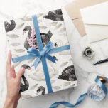 Papel De Presente Chá de panela Black White Swans<br><div class="desc">Chá de panela Black White Swans</div>