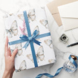 Papel De Presente Chá de panela bonito da Borboleta Branca<br><div class="desc">Casamento de aniversário do Chá de panela da Borboleta Branca bonito</div>