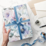 Papel De Presente Chá de panela bonito das Flores Brancas de Lavanda<br><div class="desc">Chá de panela bonito das Flores Brancas de Lavanda Roxa</div>