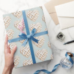 Papel De Presente Chá de panela de Arcos de Corações Brancos Verdes<br><div class="desc">Casamento de Chás de panela de aniversário com Arcos e Corações Brancos Verdes</div>