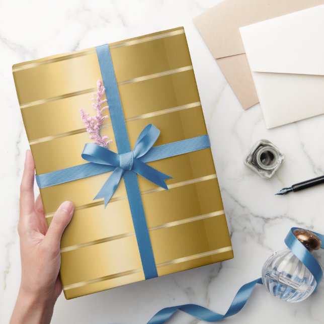 Papel De Presente Chá de panela de Faixa de Opções Dourada do Grelha (Presentear)