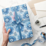 Papel De Presente Chá de panela Floral Branco Azul<br><div class="desc">Chá de panela Floral Branco Azul</div>