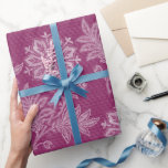 Papel De Presente Chá de panela Floral Floral Burgundy<br><div class="desc">Chá de panela Floral Floral Burgundy</div>