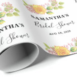 Papel De Presente Chá de panela Floral primavera<br><div class="desc">Celebre o amor no florescimento do cheio com o nosso papel de enrolado do Chá de panela Floral! Apresentando delicadas florais de aquarelas em tons de pastel macio—como pinças escamosas, amarelos ensolarados e verdes frescos—este papel de embrulho traz um toque alegre e elegante aos presentes do seu chá de panela....</div>