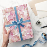 Papel De Presente Chá de panela Floral Românico Rosa Rosa Pétalas<br><div class="desc">Casamento de chá de panela Floral Românico Rosa Pétalas Rosa Rosa</div>