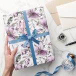 Papel De Presente Chá de panela Floral Roxo Aniversário Seu Casament<br><div class="desc">Bonito massa de água,  floral,  cor de água,  com papel de embrulho que seria bom para aniversários,  chás de panela e casamentos.</div>