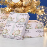 Papel De Presente Chá de panela Personalizado do Tea Party<br><div class="desc">Este papel de embrulho personalizado define o tom perfeito para um charmoso chá de panela de festa de chá. Adorado com um delicado padrão floral de aquarela, ele cria um elegante olhar feminino que fará o presente da noiva se destacar. Personalize-o com o nome e a data do casamento para...</div>