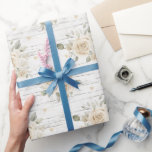 Papel De Presente Chá de panela Românico Floral Branco do Creme<br><div class="desc">Chá de panela Românico Floral Branco do Creme</div>