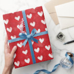 Papel De Presente Chá de panela Romântico de Corações Brancos Vermel<br><div class="desc">Chá de panela Romântico de Corações Brancos Vermelhos</div>