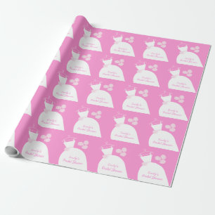Papel De Presente 'Chá de panela' Rosa de Casamento