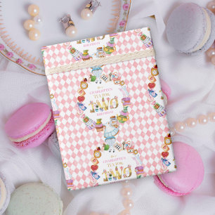 Papel De Presente Chá Rosa Alice no País das Maravilhas para dois An