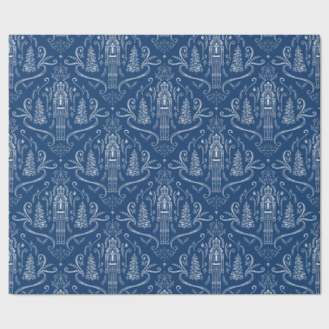 Papel De Presente Chalk nutcracker doodle Christmas  (Barra)