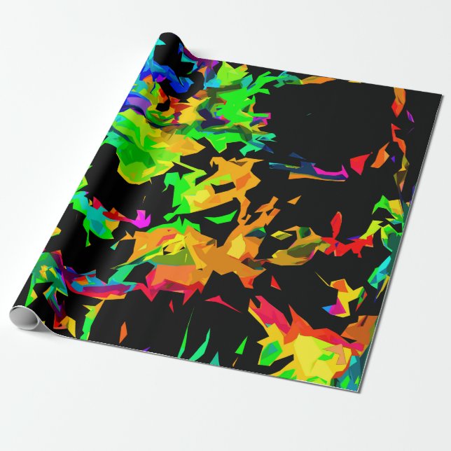 Papel De Presente Chama colorida (Desenrolado)