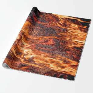Papel De Presente Chama laranja