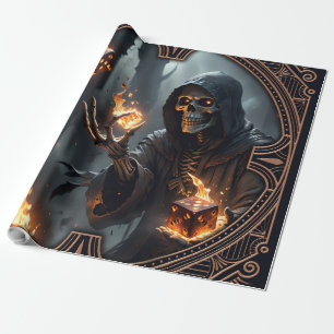 Papel De Presente Chamas Góticas, a guardiã dos dados queimados.