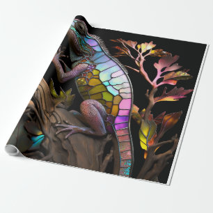 Papel De Presente Chameleon Rainbow Lizard Reptile