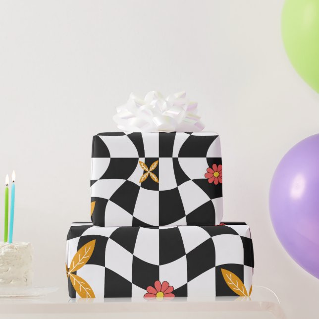 Papel De Presente Chaminé-chupa-chato Groovy Daisy Floral, Wrappin Y (Presentes para festas)