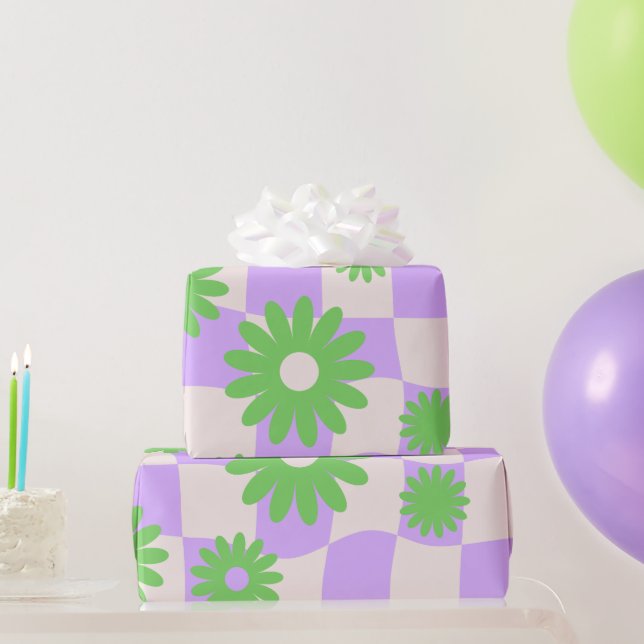 Papel De Presente Chaminé-chupa-chato Groovy Daisy Floral, Wrappin Y (Presentes para festas)