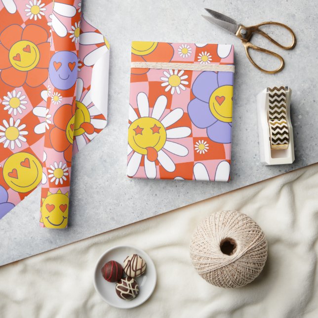 Papel De Presente Chaminé-chupa-chato Groovy Daisy Floral, Wrappin Y (Artesanato)