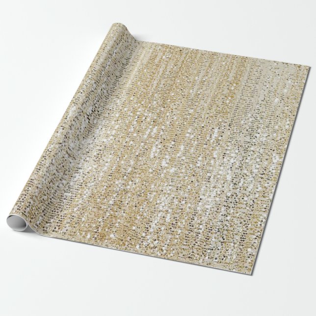 Papel De Presente Champagne Glitter Moderno (Desenrolado)
