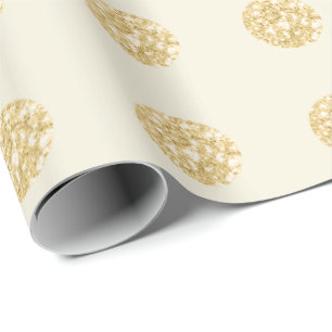Papel De Presente Champaigne de Bridal do Glitter do Bolinhas