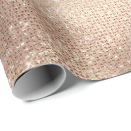 Papel De Presente Champaigne de faísca fina com Rosa de metal