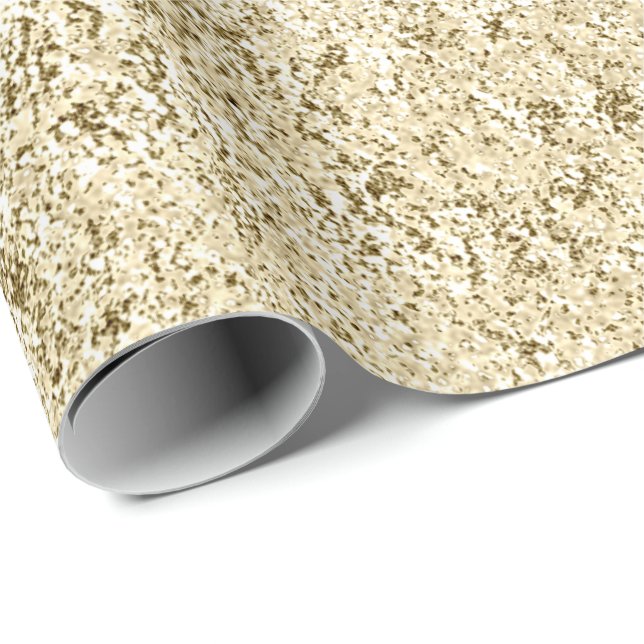 Papel De Presente Champaigne Faux Dourado Metalten Abstrato (Ponta do rolo)