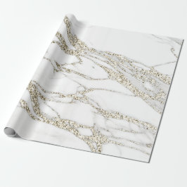 Papel De Presente Champanhe Branco Dourado Lúx da Pedra do Mármaco