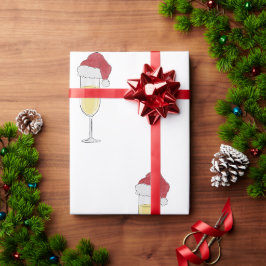Papel De Presente Champanhe de Natal Festivo