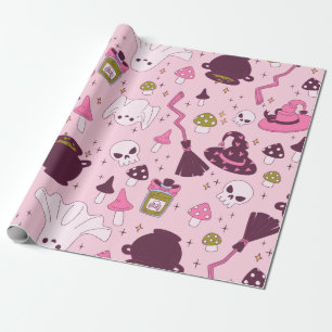 Papel De Presente chapéu de bruxa-de-bruxa-rosa-coquete